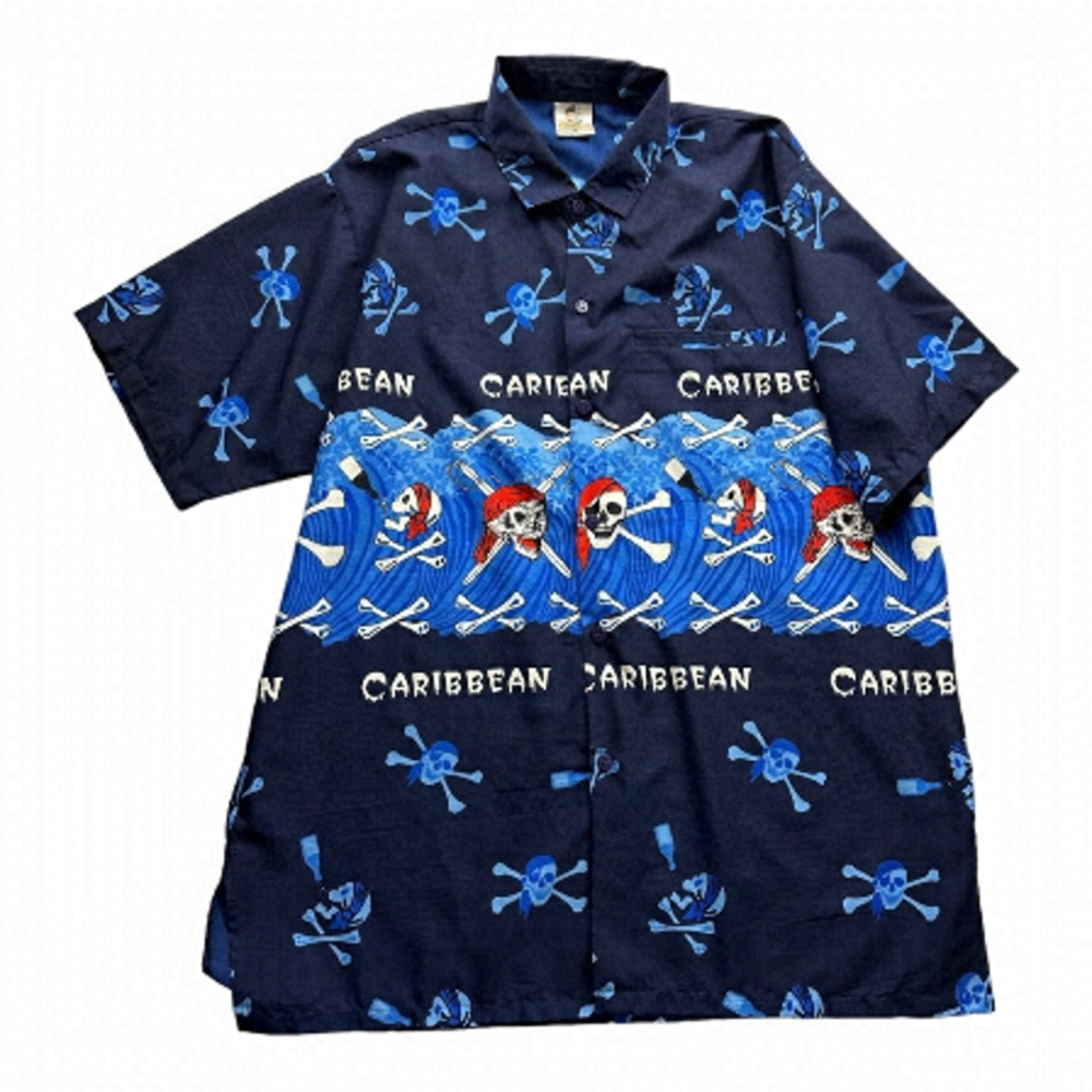 Rima Caribbean Pirate Hawaiian Shirt Size M